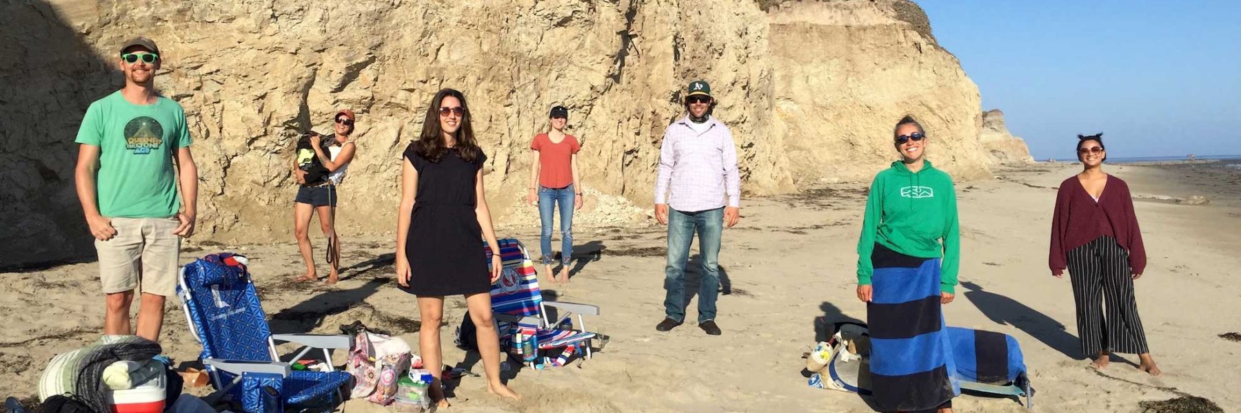 Lab group on the beach