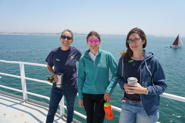 On the bow of the Revelle.